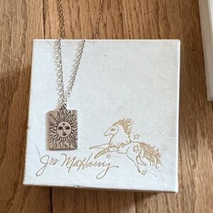 Sterling Silver Sun Face Pendant Necklace - Sterling Silver